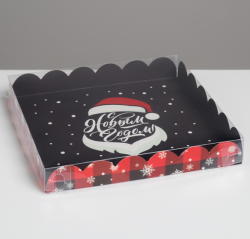 Изображение Коробка для пряников и печенья «С Новым годом» Дед Мороз, 21 × 21 × 3 см